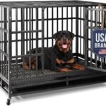 NUGRIART 48 inch Heavy Duty Indestructible XL Dog Crate for Large Dogs
