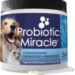 NUSENTIA Probiotics for Dogs -(360 Scoops)-Probiotic Miracle -Advanced, Species Specific Probiotics and Prebiotics to Stop Diarrhea, Loose Stool, and Yeast-Plus Immune Support
