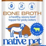 Native Pet Bone Broth for Dogs – Made with Real Beef Bone Broth, Dog Food Toppers for Picky Eaters – Provides Extra Hydration & Nutrition for Joint Strength, Immunity & Heart Health-48 Scoops