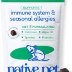Native Pet Dog Allergy Chews for Medium Breeds – Itchy Skin and Seasonal Itch Support – Colostrum, Probiotics, Spirulina – 30 Chews