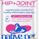 Native Pet Hip & Joint Advanced Care Dog Joint Supplement Powder for Mobility & Movement Support, Joint Supplement for Dogs with HMB, UC-II Collagen, Green Lipped Mussel & Hyaluronic Acid – 30 Scoops