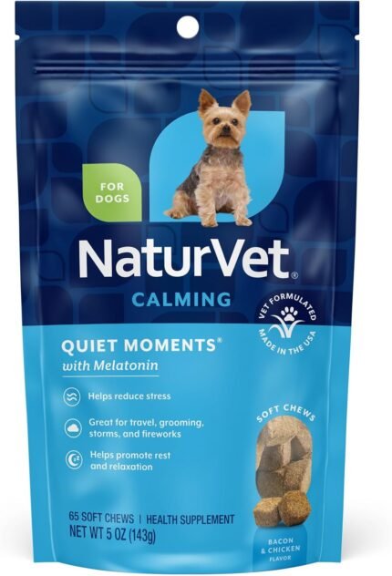 NaturVet Quiet Moments Calming with Melatonin Dog Supplement - 65 Ct