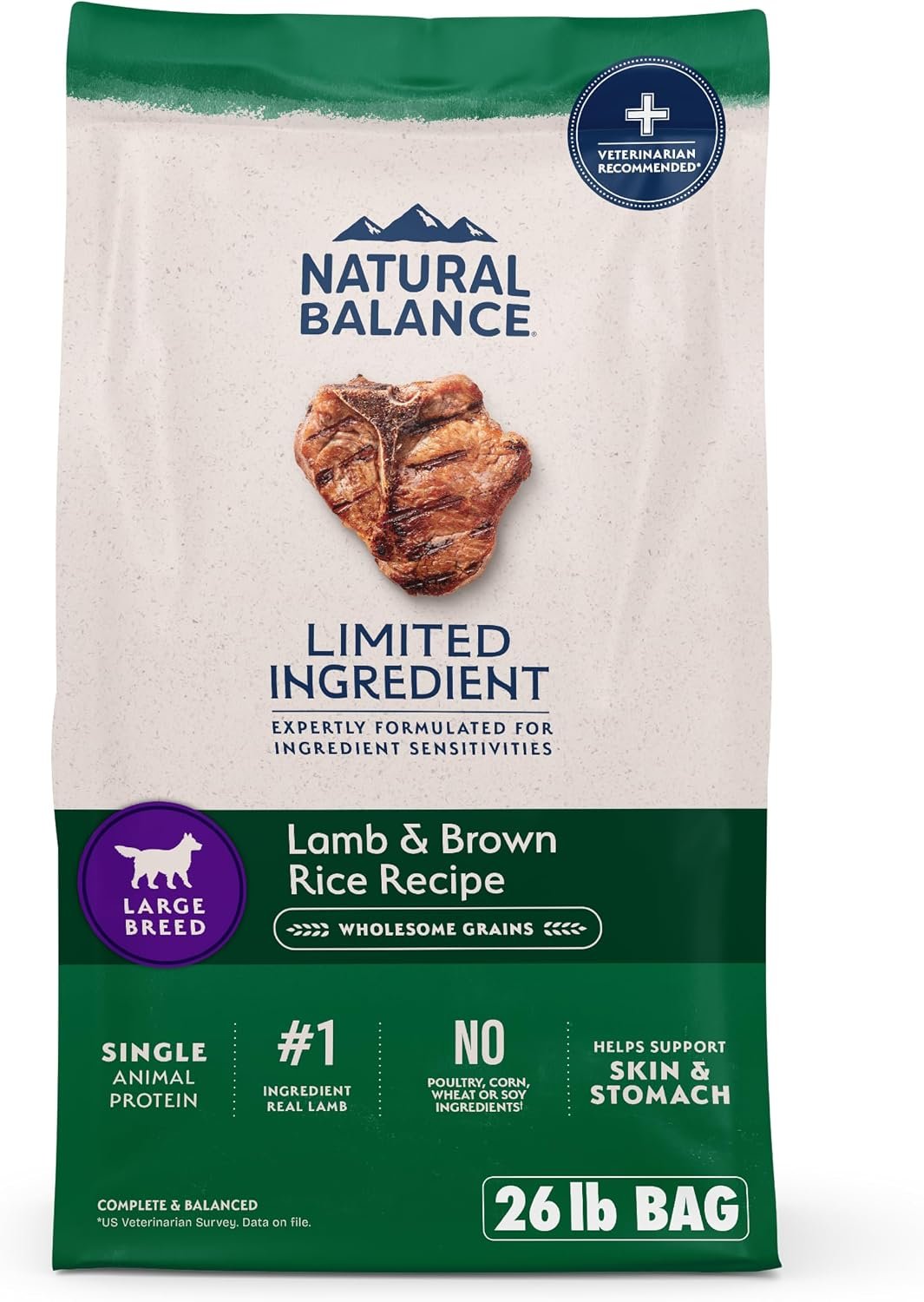 Natural Balance Limited Ingredient, Lamb & Brown Rice, 26 lb Natural Balance Limited Ingredient, Lamb & Brown Rice, 26 lb