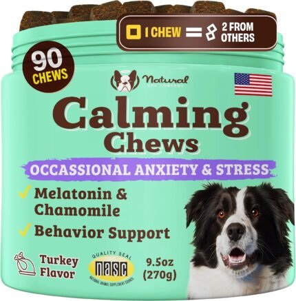 Natural Dog Company Calming Supplement for Dogs – 90 Soft Chews
