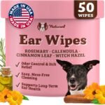 Natural Dog Company Ear Wipes for Dogs – 50 Count