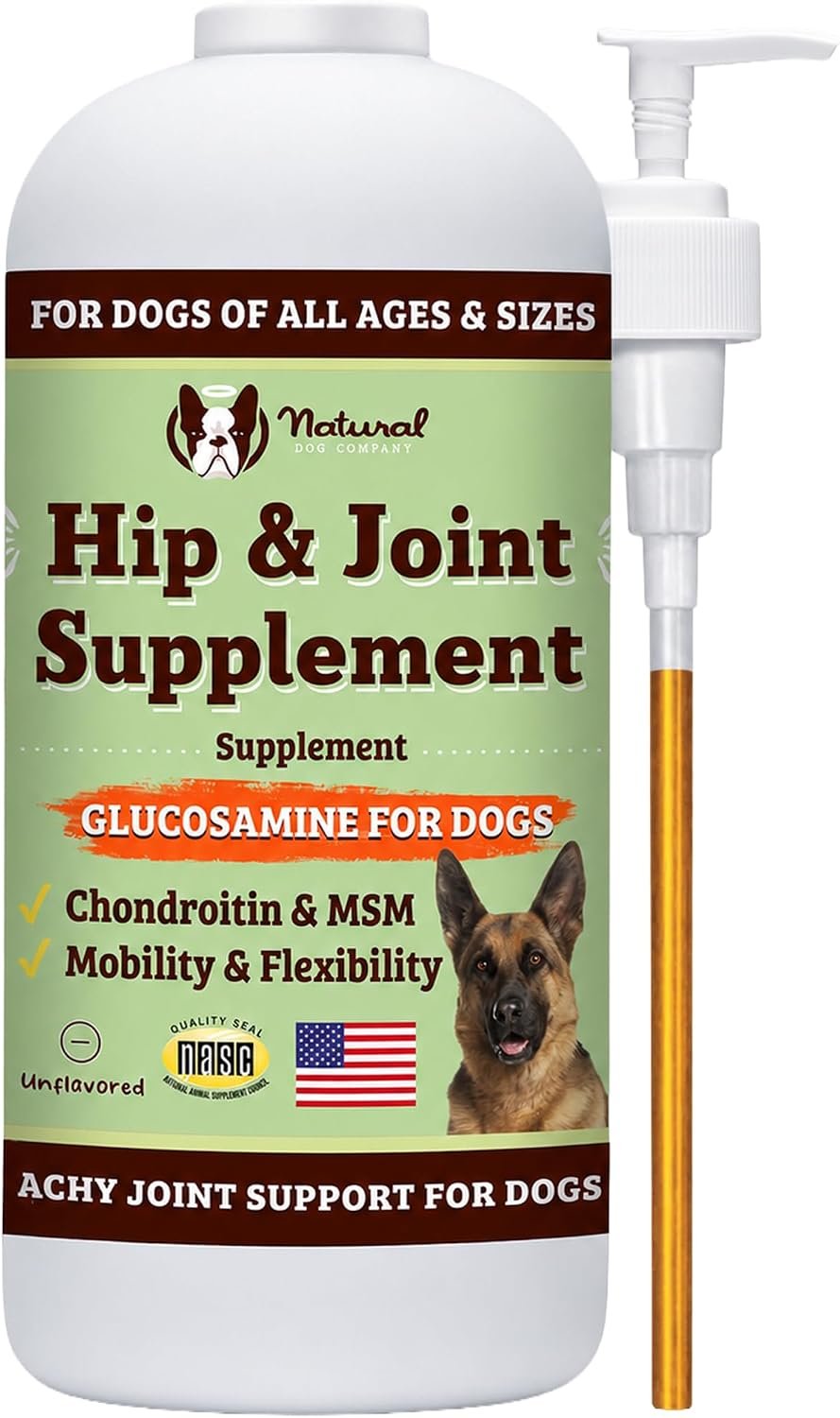 Natural Dog Company Liquid Glucosamine for Dogs, Hip & Joint Oil, 16 fl oz Natural Dog Company Liquid Glucosamine for Dogs, Hip & Joint Oil, 16 fl oz