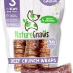 Nature Gnaws Beef Crunch Wrap Dog Chews, Trachea and Gullet 3 Count