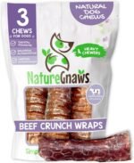 Nature Gnaws Beef Crunch Wrap Dog Chews, Trachea and Gullet 3 Count