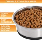 Neater Pet Brands Stainless Steel Dog Bowls with Non-Slip Rubber Bottom – Set of 2, 8 Cup (64 oz), Black - Heavy Duty Metal Dog Bowl, Dishwasher Safe, Food or Water Bowl, Ideal for Large Dogs - Image 2
