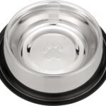 Neater Pet Brands – Stainless Steel No-Skid & Non-Tip Dog Bowl for Food or Water (64 oz, Stainless Steel)