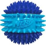 Nerf Dog 3.7in TPR 3-Part Spike Squeak Ball Dog Toy - Dark Blue/Light Blue - Image 2