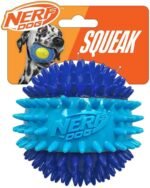 Nerf Dog 3.7in TPR 3-Part Spike Squeak Ball Dog Toy - Dark Blue/Light Blue
