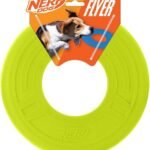 Nerf Dog Atomic Flyer Outdoor Dog Toy, 10 Inch Flying Disc Dog Fetch Toy, Rubber Dog Toy for Medium Dogs and Large Dogs, Green