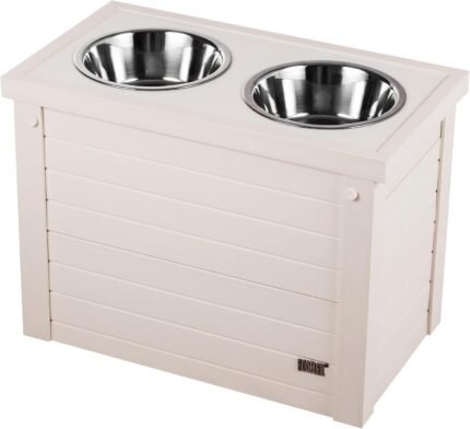 New Age Pet® Piedmont Elevated Dog Feeder, Antique White