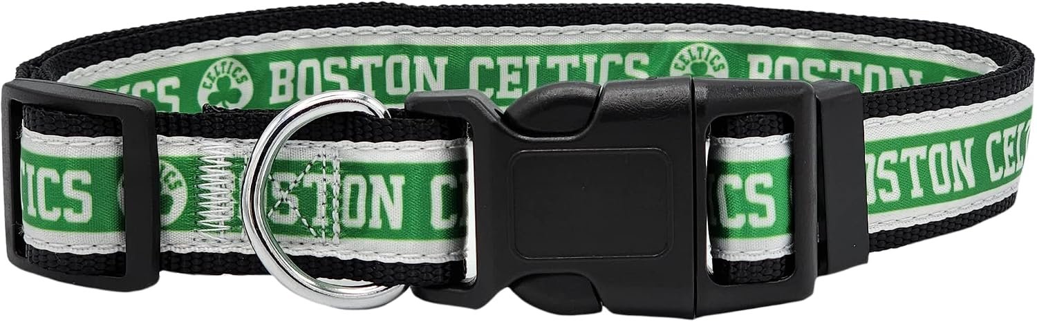 New & Improved Pets First NBA PET Collar Boston Celtics Dog Collar, Size Small Basketball Team Collar for Dogs & Cats. A Shiny & Colorful Dog & Cat Collar Licensed by The NBA New & Improved Pets First NBA PET Collar Boston Celtics Dog Collar, Size Small Basketball Team Collar for Dogs & Cats. A Shiny & Colorful Dog & Cat Collar Licensed by The NBA