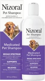 Nizoral Ketoconazole Pet Shampoo, 16 Oz, Chlorhexidine, Dogs & Cats