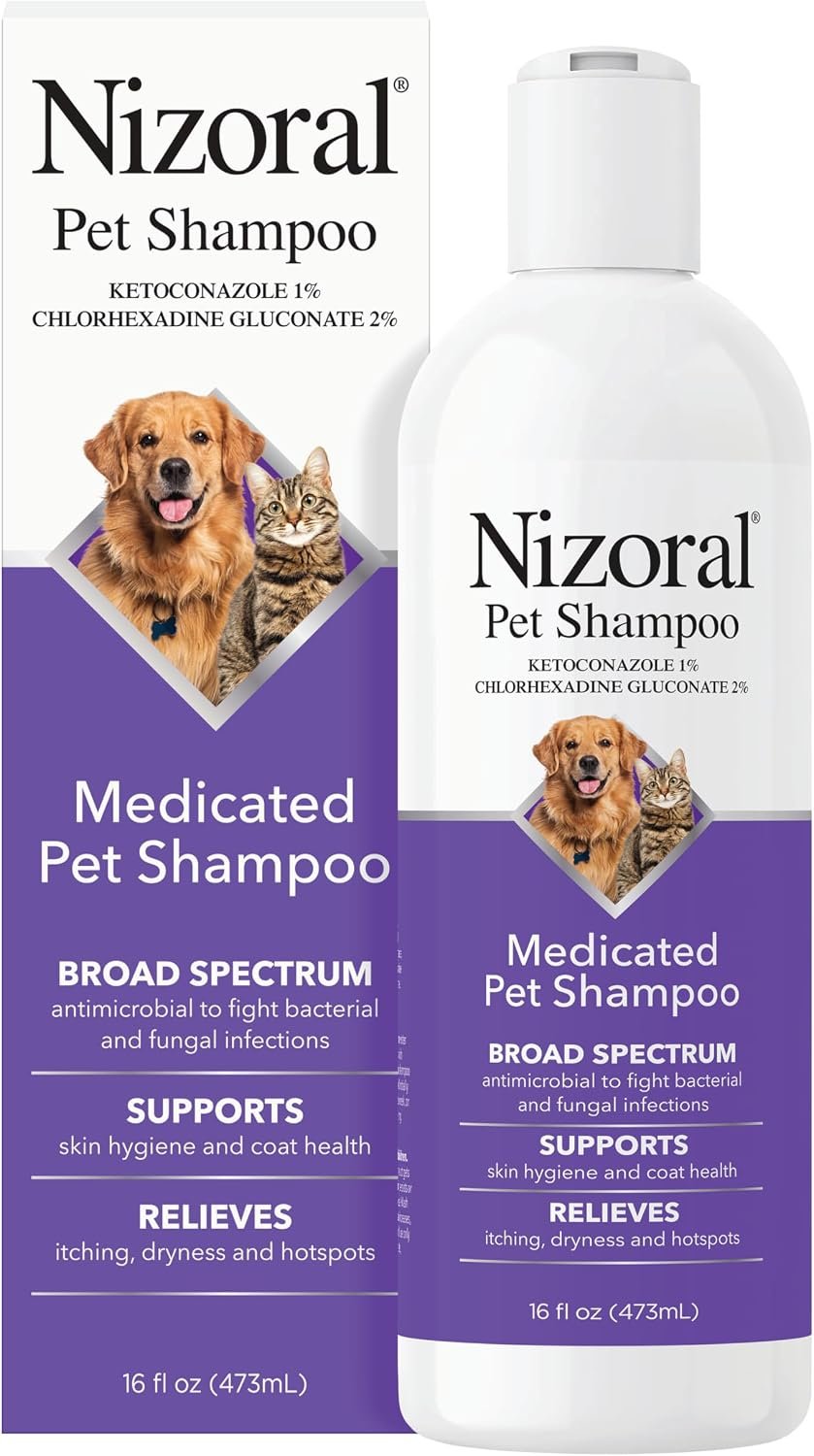 Nizoral Ketoconazole Pet Shampoo, 16 Oz, Chlorhexidine, Dogs & Cats Nizoral Ketoconazole Pet Shampoo, 16 Oz, Chlorhexidine, Dogs & Cats