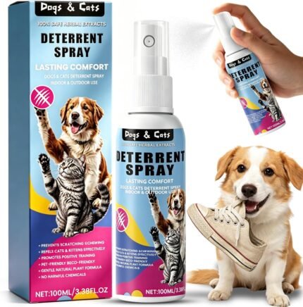 No Chew Spray for Dogs, Bitter Apple Spray for Dogs & Cats, Bitter Dog Deterrent Spray, Stop Pets from Chewing Marking & Scratching, Furniture Protection Training Corrector, 100ML