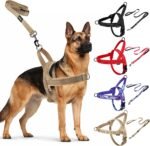 No Pull Dog Harness & 5FT Leash Set with Car Seatbelt Clip,Brown,L - Image 2