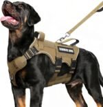 No Pull Tactical Dog Harness and Leash Set,10 Patches Brown M