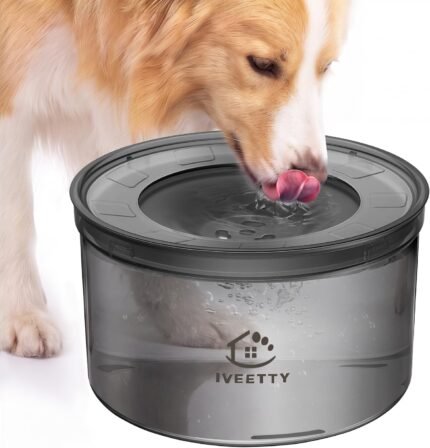 No Spill Dog Water Bowl-3L Large Capacity, BPA-Free, Anti-Splash & Anti-Digging Design with Non-Slip Base for Messy Drinkers (Grey)