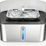No Spill Dog Water Fountain Stainless Steel, Large 8L/2.1Gal Ultra Quiet