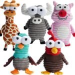 Nocciola 5-Pack Squeaky Dog Toys, Durable Stuffed Critter Zoo Dog Toys with Unique Squeak Sounds to Keep Dogs Busy, Puppy Toys for Small, Medium, and Large Dogs