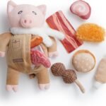 Nocciola Stuffed Pig Dog Toys: Hide and Seek Funny Squeaky Crinkle Plush Dog Chew Toys for Small Medium Breed, Cognitive Training Pet Enrichment Gifts Supplies