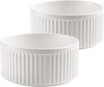 Non-Slip Ceramic Dog Bowls,6" Dog Food and Water Bowl Set with Silicone Base, 32oz/4cups Weighted Flip-Proof Pet Feeding Bowl for Medium Dogs (Medium,White) - Image 2