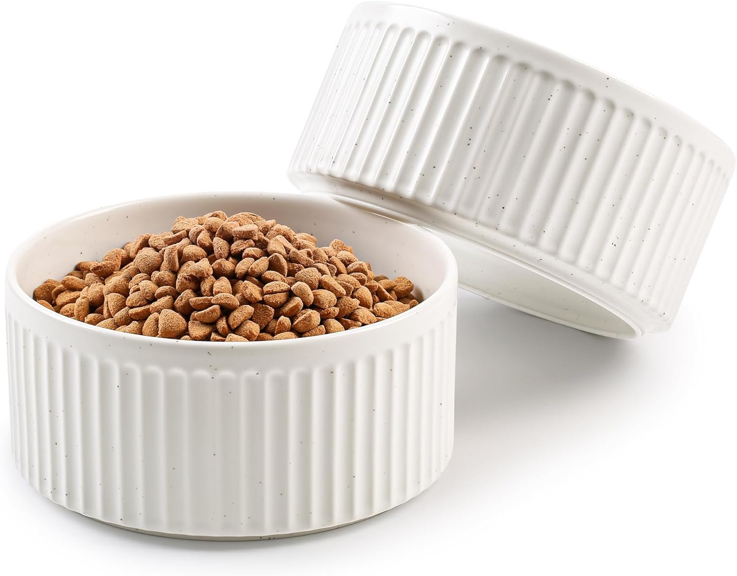 Non-Slip Ceramic Dog Bowls,6″ Dog Food and Water Bowl Set with Silicone Base, 32oz/4cups Weighted Flip-Proof Pet Feeding Bowl for Medium Dogs (Medium,White) Non-Slip Ceramic Dog Bowls,6″ Dog Food and Water Bowl Set with Silicone Base, 32oz/4cups Weighted Flip-Proof Pet Feeding Bowl for Medium Dogs (Medium,White)