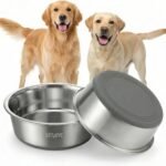 Non-Slip Stainless Steel Dog Bowls, 57.5 oz / 7 Cup, 2 Pack
