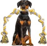 Norvy XXL 6-Knot Dog Rope Toy for Large Dogs Aggressive Chewers 40in Long Heavy Duty Rope Toy Almost Durable Dog Tug Toy Puppy Cotton