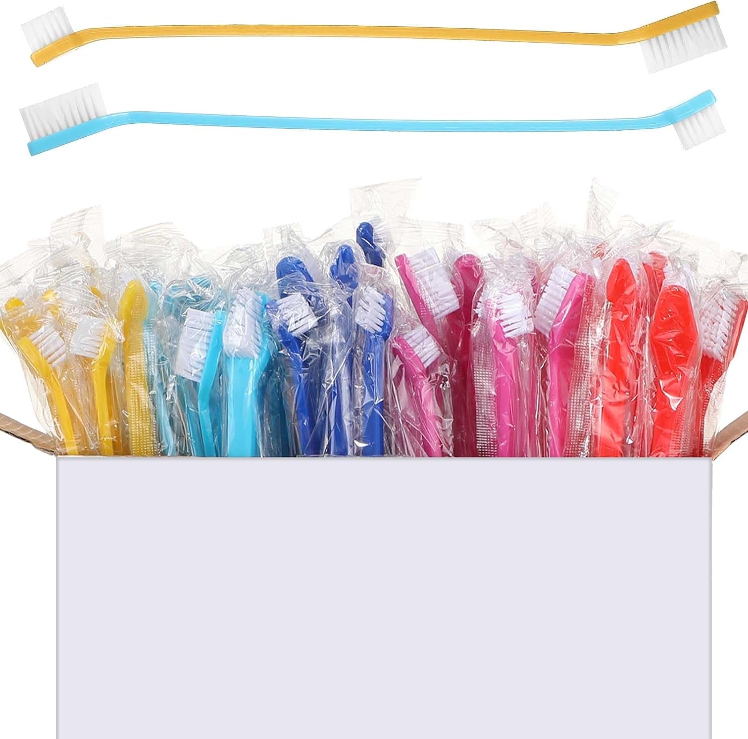 Nuenen 150 Pcs Dog Toothbrush Bulk Dual Headed Dental Soft Convenient Long Handle Puppy Toothbrush Individual Packaged for Cleaning Small to Large Dogs Cats Pets Nuenen 150 Pcs Dog Toothbrush Bulk Dual Headed Dental Soft Convenient Long Handle Puppy Toothbrush Individual Packaged for Cleaning Small to Large Dogs Cats Pets