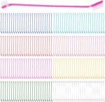 Nuogo 200 Pcs Dog Toothbrush,Dual Headed Long Handle, 8 Colors, Cats Dogs