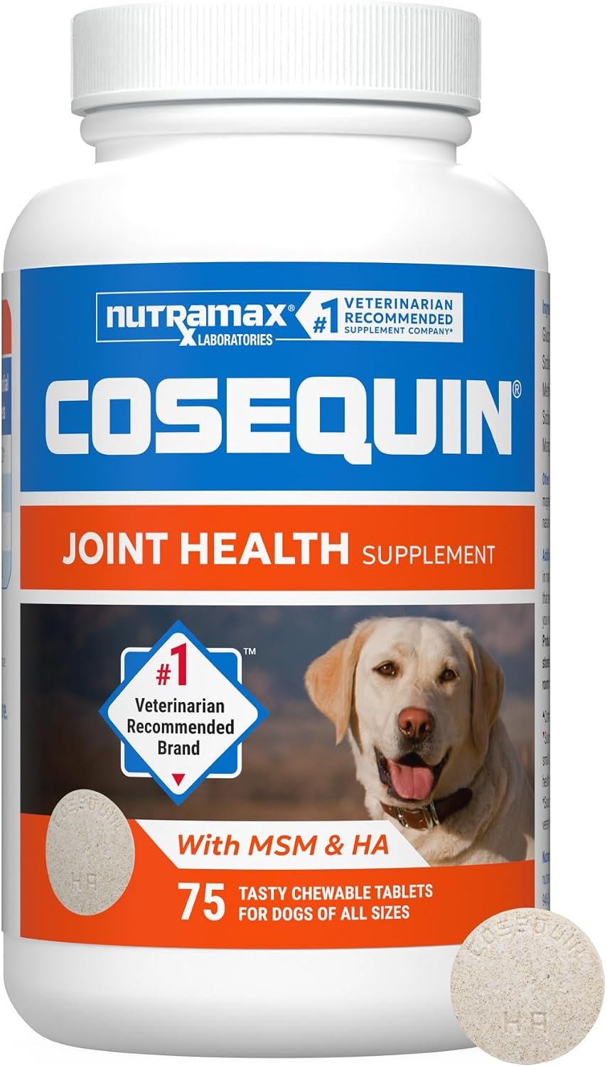 Nutramax Cosequin Dog Joint Supplement, MSM & HA, Chewable Tablets, 75ct Nutramax Cosequin Dog Joint Supplement, MSM & HA, Chewable Tablets, 75ct