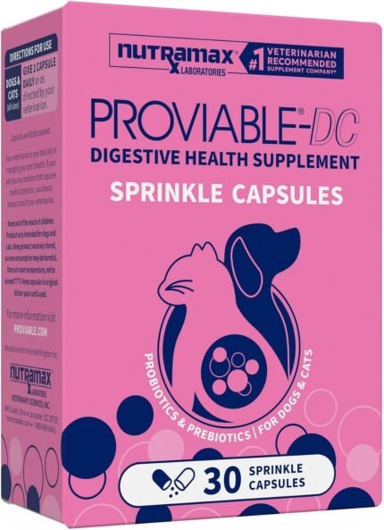 Nutramax Proviable Probiotics for Dogs & Cats, Sprinkle Capsules, 30ct