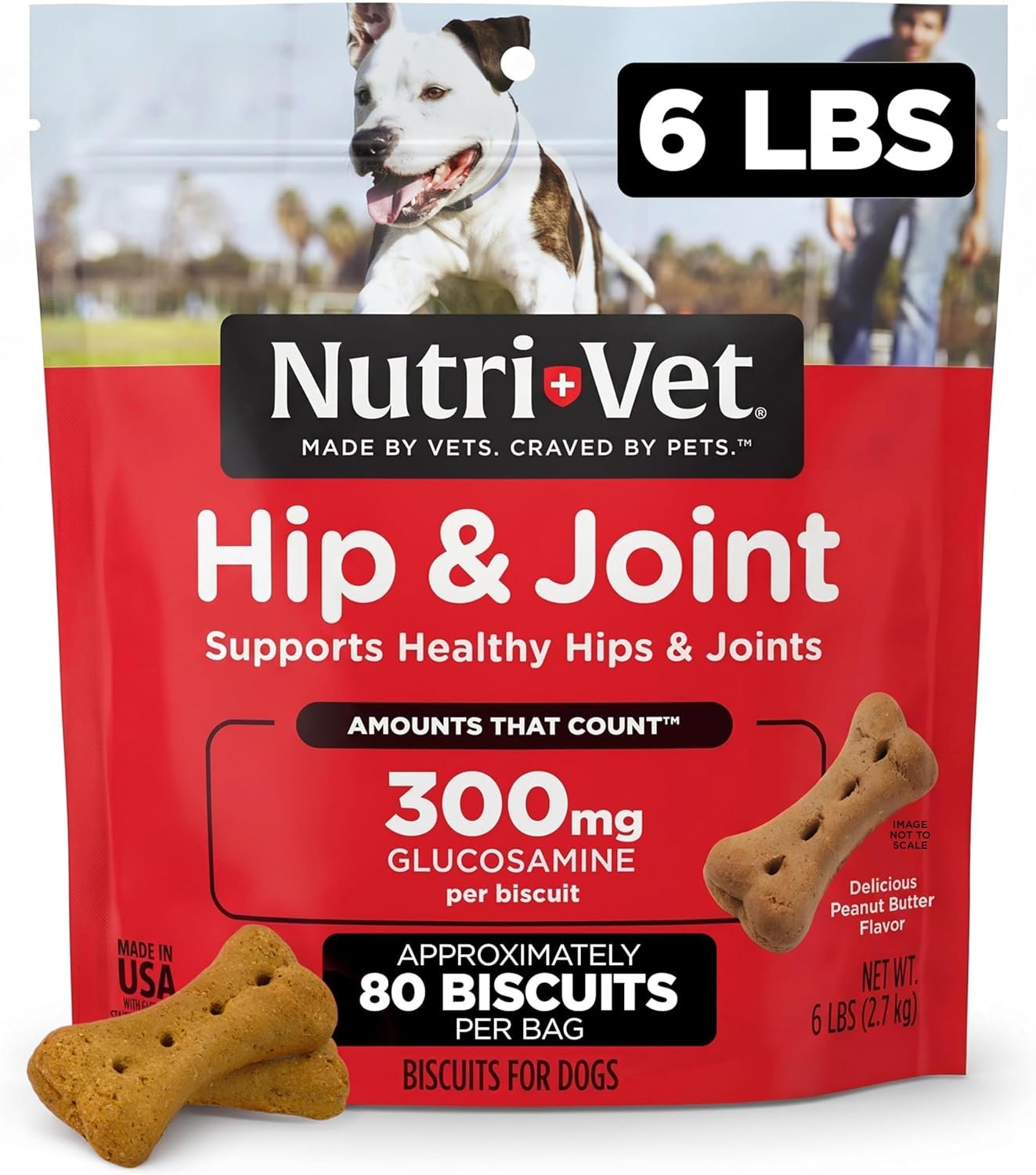 Nutri-Vet Hip & Joint Dog Biscuits, Dog Treats, 300mg Glucosamine, 6 lb Bag Nutri-Vet Hip & Joint Dog Biscuits, Dog Treats, 300mg Glucosamine, 6 lb Bag