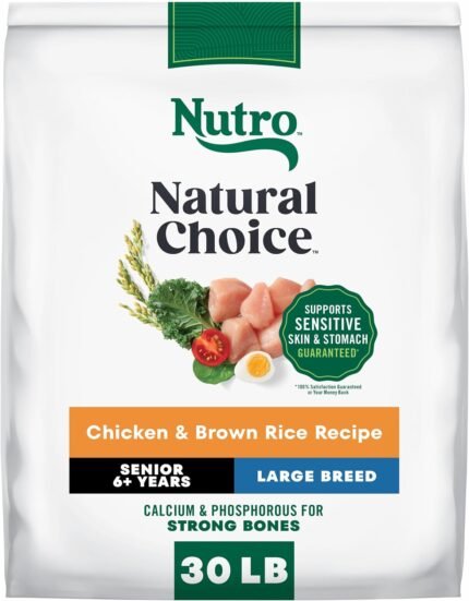 Nutro Natural Choice Senior Large Breed Dry Dog Food, Chicken, 30 lb