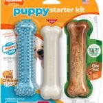 Nylabone New Puppy Starter Kit, Puppy Teething Toys, 3 Pack, Blue