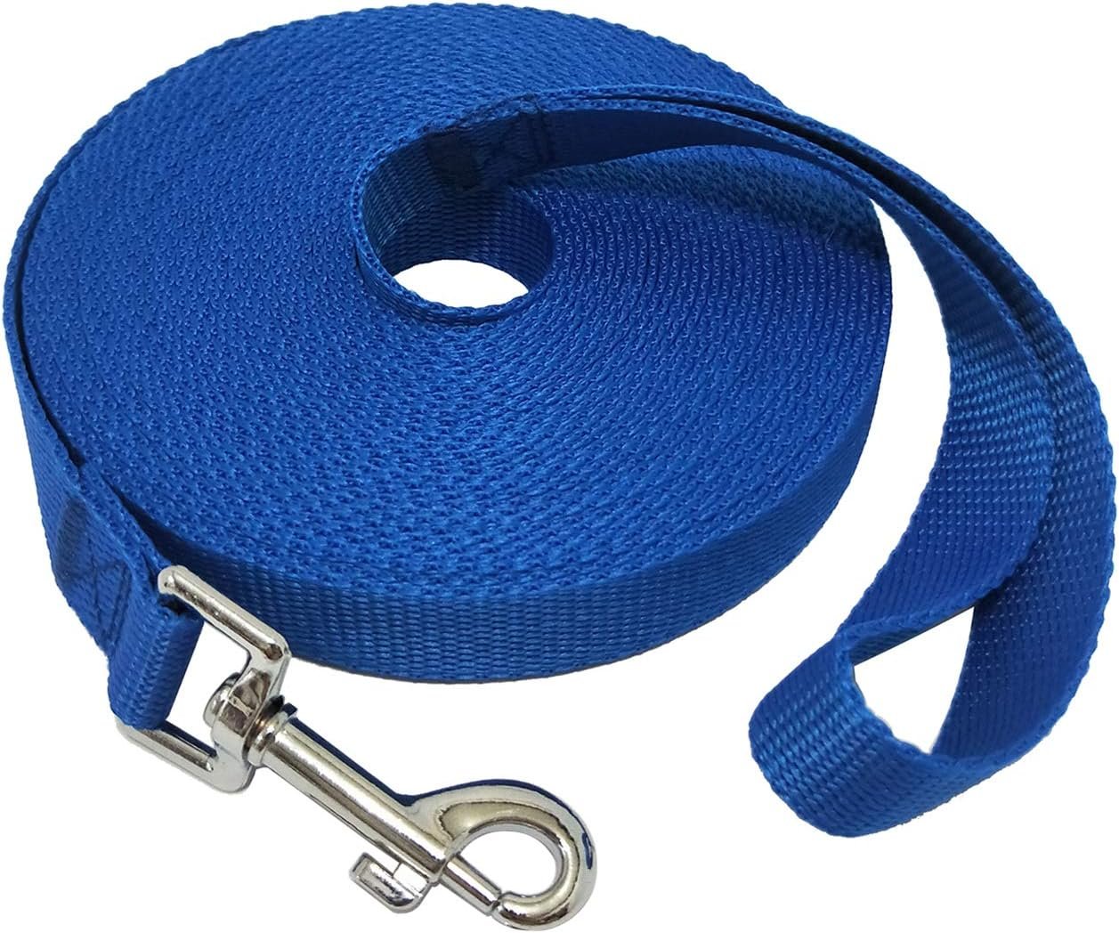 Nylon Training Dog Leash for Small Medium Large Dogs, 15ft 20ft 30ft 50ft Long Leash Dog/Puppy Lead for Obedience Recall Training, Camping (30ft, Blue) Nylon Training Dog Leash for Small Medium Large Dogs, 15ft 20ft 30ft 50ft Long Leash Dog/Puppy Lead for Obedience Recall Training, Camping (30ft, Blue)