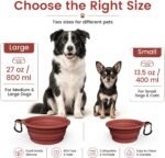 OHMO Collapsible Dog Bowls for Pet Travel, 12oz, 2pcs, Coral&Brick Red - Image 2