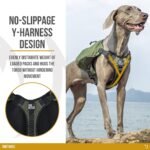 ONETIGRIS Y-Shaped Dog Backpack with Handle, Pockets & No Pull D-Rings, Lightweight Hiking Gear for Dogs Hunting Camping Travel (Large, Green) - Image 2