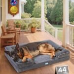OhGeni Orthopedic Extra Large Dog Bed Couch, Memory Foam, 44×29Inch (Gray)