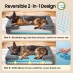 OhGeni Orthopedic Extra Large Dog Bed Couch, Memory Foam, 44×29Inch (Gray) - Image 2
