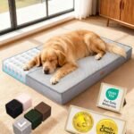 OhGeni Orthopedic Large Dog Bed, Reversible Memory Foam, 41 inch-XL(Gray)