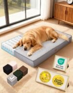 OhGeni Orthopedic Large Dog Bed, Reversible Memory Foam, 41 inch-XL(Gray)