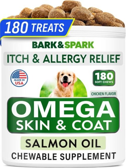 Omega 3 for Dogs – Fish Oil for Skin & Coat Health, Itch & Allergy Support