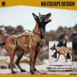 OneTigris Escape Proof Dog Harness, No Pull Dog Harness with Handles, Tactical Multi-Use Support Dogs Harnes for Large Dogs Everyday Wear Walking Hiking Training (Brown, Medium) - Image 2