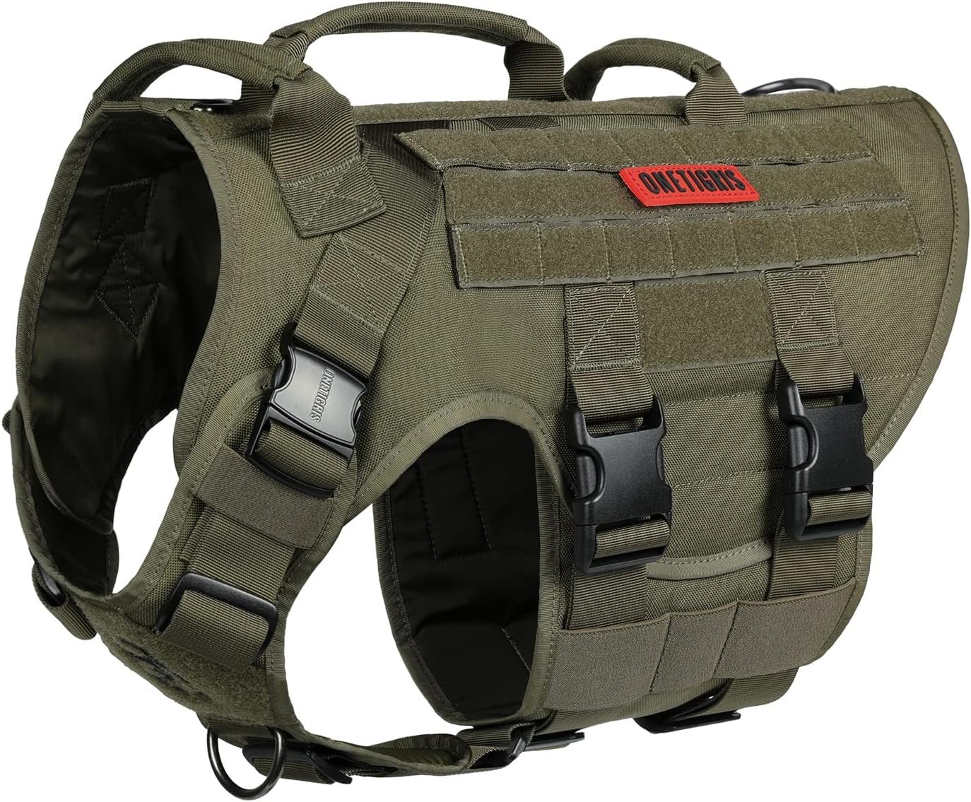 OneTigris Large Tactical Dog Harness No Pull Handle S Green OneTigris Large Tactical Dog Harness No Pull Handle S Green