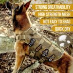 OneTigris No Pull Tactical Dog Harness for Medium Dog, Aire Mesh Dog Vest Harness, Breathable Military Molle Vests with Handles, Service Dog Vest for Walking Hiking Training (M, Brown) - Image 2